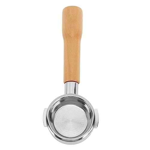 CFTGIW 58mm Bodenloser Kaffee Portafilter Einschicht Aluminiumlegierung Portafilter Kaffeemaschine BESTELABEN Für Expsobe F Sandalwood Casadio Für Symm Coffee Portafiltercoffee (C1 Buche) von CFTGIW