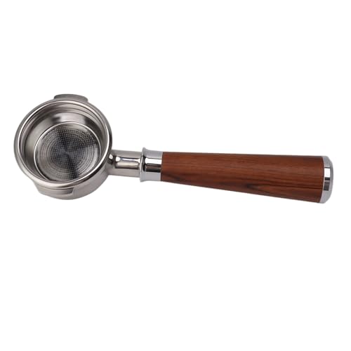 CFTGIW 58mm Bodenloser Portafilter Kaffeemaschine Ohren Portafilter Edelstahl Kaffee Type Holz Fit Als Kaffeekompatch Kaffee Portafilterbottomless (Typ A Rotsäurezweige) von CFTGIW