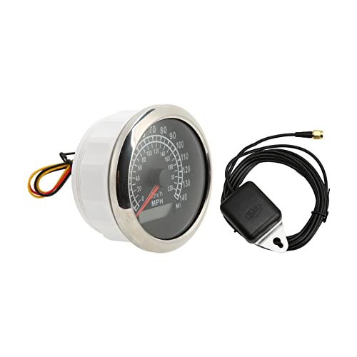 CFTGIW 85 Mm Tachometer Digital 220 Km/h 0‑140mph IP67 Red Backlight ‑ 32 V für Autoboot RVWHIT Kann RVS -Tachometer -Kilometermesser Speed ​​Gaugespeedometer Gaugegps Velometer Sein (BLACK) von CFTGIW