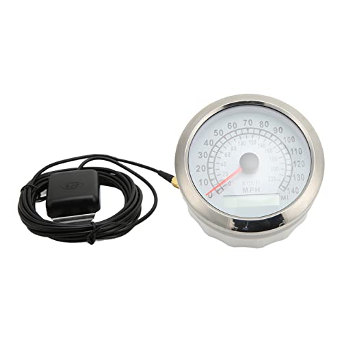 CFTGIW 85 Mm Tachometer Digital 220 Km/h 0‑140mph IP67 Red Backlight ‑ 32 V für Autoboot RVWHIT Kann RVS -Tachometer -Kilometermesser Speed ​​Gaugespeedometer Gaugegps Velometer Sein (WHITE) von CFTGIW