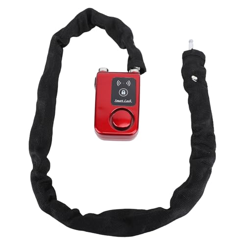 CFTGIW BT -Fahrzeugkettenschloss -Proof App Control Vibration Warndiebstahlsschloss für Elektrobikes Motorräder Blaue Menge Unter Tropfen der W Vehikel Ketten Lockt Ketten Lockion Diebstahl (Rot) von CFTGIW