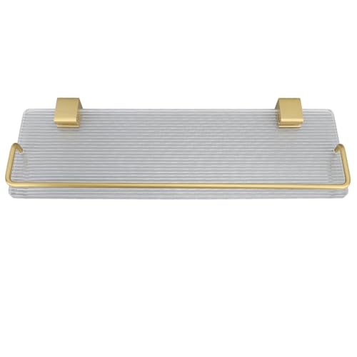 CFTGIW Bad Wall Rack Proof Moderne Acrylpanel Schwimmendes Lagerregal für Handtuch -Toilettenartikel 40 cm / 15.7in mit Dose Easy Szenar Wall Rackbathroom Shelfbatroom (40cm) von CFTGIW