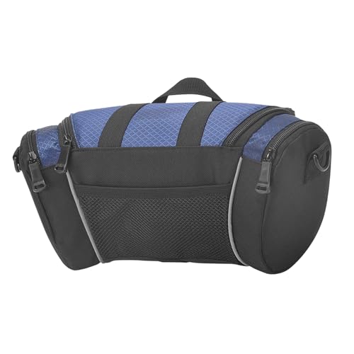 CFTGIW Bike -Lenkerbeutel 5 L Großer Kapazität Nylon Vordere Lenkerrahmenspeicher mit Reflektierenden Streifen Blau (Purpurblau) von CFTGIW