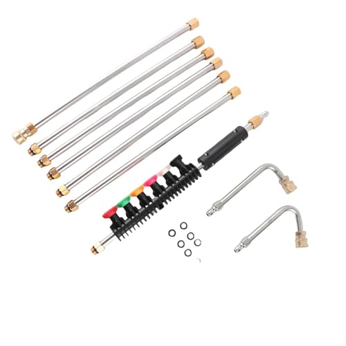 CFTGIW Druckscheibe -Verlängerung Stab Waschstange Pack mit 6 Düsen 60 ° 90 ° Gekrümmte Stange /4 '' Schnellanschlusses Druck Waschanlage Verlängerung Wandextension Wandcar Waschverlängerung von CFTGIW