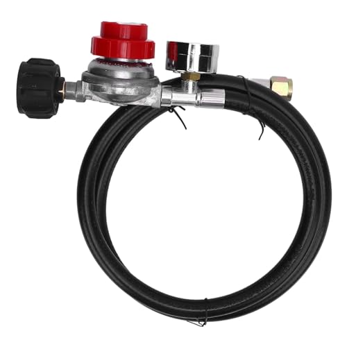 CFTGIW Einstellbarer Propanregler, Edelstahl 0-30 Psi mit 0-60 Psi-Messgerät, Anpassungen für Öfen, Grillgrills und Feuergruben, 5 Fuß Geflochtene Schlauch für Wohnmobil- oder CFTGIW Einstellbarer Propanregler, Edelstahl 0-30 Psi mit 0-60 Psi-Messgerät, Anpassungen für Öfen, Grillgrills und Feuergruben, 5 Fuß Geflochtene Schlauch für Wohnmobil- oder von CFTGIW