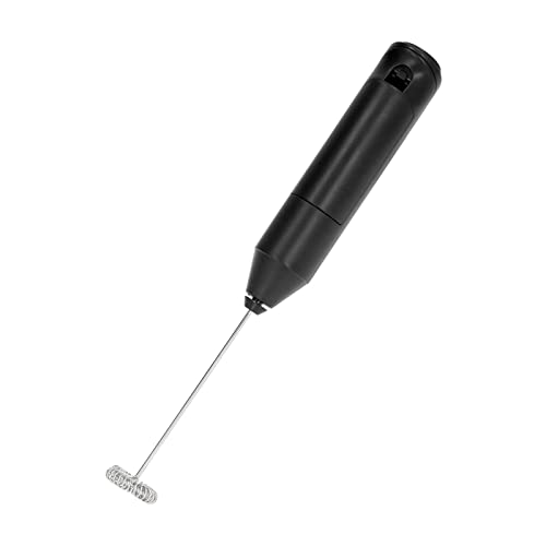 CFTGIW Elektrische Handheldmilch -Kutsche Edelstahl Mattgeräuschgetränks Mixer mit Metallbasis für Küchen und Klammermaterialgriff. Welche Handheldmilch -Frotherelektrik (Schwarz und Klammer) von CFTGIW