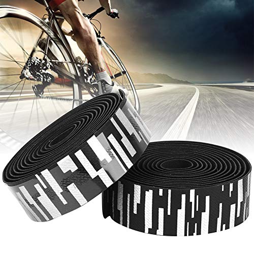CFTGIW Eva/pu Straße Landeklebebanddämpfung Schweißabsorption Atmungsaktives Bike Griff Wicke Cycling Accessarygold Lenker Tape Backycle Griff Wrapbike -Lenker -Klebebandgriff (Schwarz-Weiss) von CFTGIW