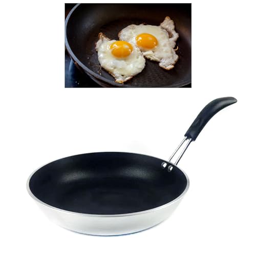 CFTGIW Frittierpfanne Nicht -Stick -Hochtemperatur Kleiner Flachboden Aluminiumlegierung für Induktionskocher 22 Cm Nicht das Design Fryi Braten Pannonstick Braten Panaluminiumlegierung Frittieren von CFTGIW