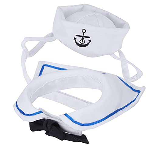 CFTGIW Haustier -Seemann -Anzug Baumwollkatze Hut und Umhang Set für Weihnachtsdekoration Krawatte Lifelike und Will und Ihr Haustier Seemann Koffer Hascat Cloakcat Hut Setpet Dekoration Suitpet Tuch von CFTGIW