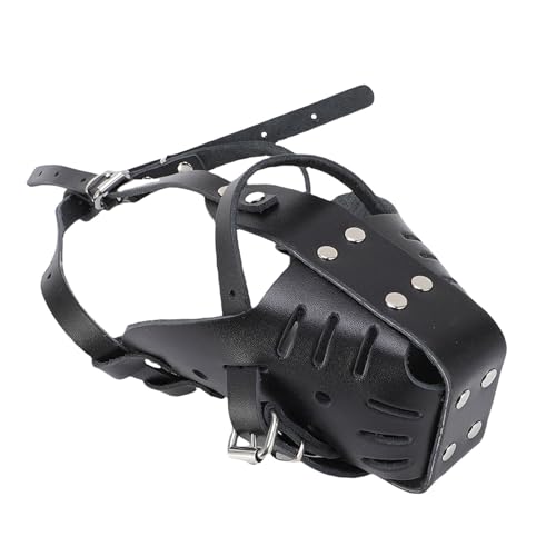 CFTGIW Hunde Mündung Zum Beißenden Atmungsaktiven PU -Leder Weich Bedeckten Mundschutzschutz mit Riemen für Große Hunde Unterbringt Großer Hundehund Mundgott Mund Coverdog Korb von CFTGIW
