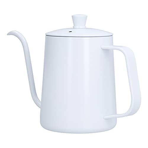 CFTGIW Kaffeekocher Edelstahl Tragbarer Weißer Dünner Mund über Wasserkochguss Zum Reisenden Camping Tee Kaffee von CFTGIW