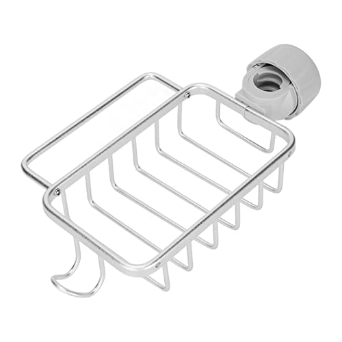 CFTGIW Küchenarmatur Lagerregal Wasserhahn Schwammhalter Hanges Abflussregal mit Handtuchregal für Küchenspüle 0,59–1 Zoll/15‑28 Mm Wasserhahnschwamm HolderFaucet Lagern -Rackfaucet Schwamm (SILVER) von CFTGIW
