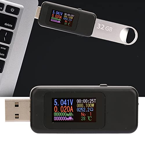 CFTGIW LCD Display USB Tester Ladedetektor Digital Voltmeter Amperemeterspannung Messgerät DC4-30V (BLACK) von CFTGIW