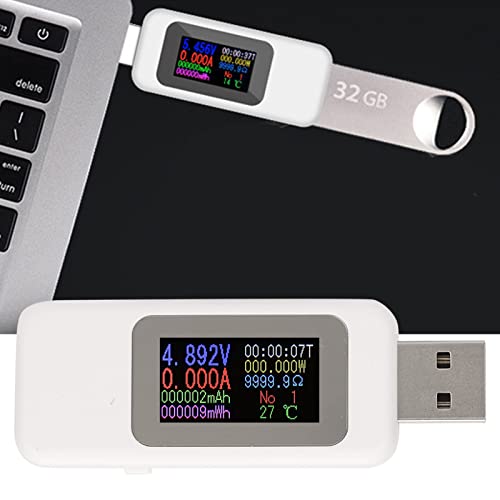 CFTGIW LCD Display USB Tester Ladedetektor Digital Voltmeter Amperemeterspannung Messgerät DC4-30V (WHITE) von CFTGIW