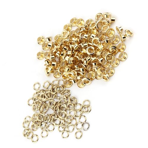 CFTGIW Messing Ösen Getreide mit Unterlegscheiben für Lederhandwerksnähung Eisenpraktik (GOLD) von CFTGIW