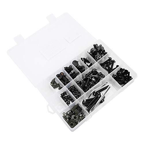 CFTGIW Motorradverkleidung Windschutzscheibe Kit Schrauben Verschlechtere Aluminium Zur Reparatur von Reparaturen Austauschemen Kitfairing Windschutzscheibe Reparatur Kitmotorcycle (BLACK) von CFTGIW