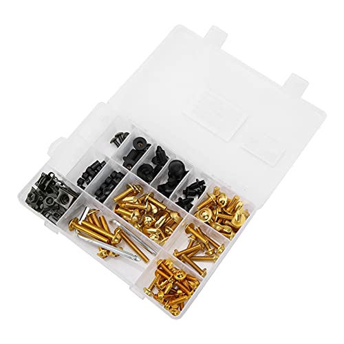 CFTGIW Motorradverkleidung Windschutzscheibe Kit Schrauben Verschlechtere Aluminium Zur Reparatur von Reparaturen Austauschemen Kitfairing Windschutzscheibe Reparatur Kitmotorcycle (GOLD) von CFTGIW