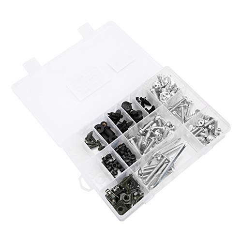 CFTGIW Motorradverkleidung Windschutzscheibe Kit Schrauben Verschlechtere Aluminium Zur Reparatur von Reparaturen Austauschemen Kitfairing Windschutzscheibe Reparatur Kitmotorcycle (SILVER) von CFTGIW