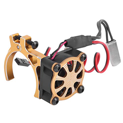 CFTGIW RC Model Car Motor Kühllüfter Kühlkörper mit Thermosensor für 540 550 3650 3660Blue 540 3650 550 Auto RC Wärmer E Motor Wärme -SinKRC -Auto Heizkühlkörper Wärme mit (GOLD) von CFTGIW