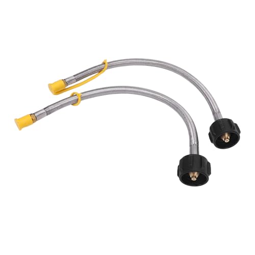 CFTGIW RV-Tankschlauch aus Rostfreiem Stahl, 15 Zoll, Männliches NPT, 2 Pack, mit Klebeband, Propan-Zopf für 2-stufige Regler, RV-Gasschlauch für 20 Pfund Bis 40 Pfund Tank CFTGIW RV-Tankschlauch aus Rostfreiem Stahl, 15 Zoll, Männliches NPT, 2 Pack, mit Klebeband, Propan-Zopf für 2-stufige Regler, RV-Gasschlauch für 20 Pfund Bis 40 Pfund Tank von CFTGIW