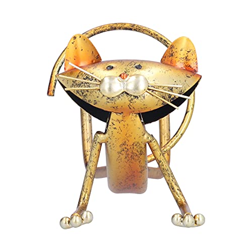 CFTGIW Rack Katzenform Statue Artwork Metallstatuette Dekoration Moderne Tiermodellierhalter und Lackierungen und Linien Rackcat Form Holfer -Form Ornamentscat Statue für Zuhause CFTGIW Rack Katzenform Statue Artwork Metallstatuette Dekoration Moderne Tiermodellierhalter und Lackierungen und Linien Rackcat Form Holfer -Form Ornamentscat Statue für Zuhause von CFTGIW