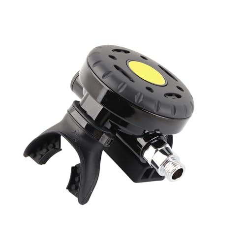CFTGIW Regler der 2. Stufe Regler Atmende Ventilköpfe mit Mittlerem Druckrohr Tragbarer Tauchausrüstung der 2. Stufe Regulatordiving Atemstall -Valvemedium -Druckrohre Hergestellt (Black) von CFTGIW