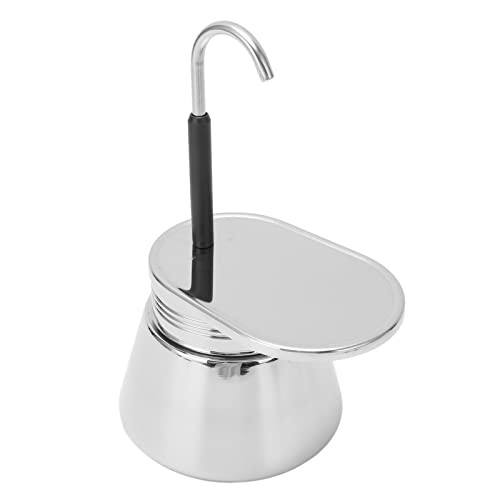 CFTGIW Single Ausguss Mocha -Topf Edelstahl Handgieß Latte Kaffeekanne für 200 Ml in Ihrem Gebräu Nur Ein Röhrchen Mokka -Potcoffee Potcoffee Hersteller Potmocha Kaffee Potstainless Stahl (200ML) von CFTGIW