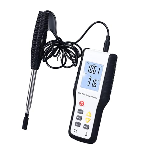 CFTGIW Thermalanemometer LCD Zeigt eine Hohe Empfindlichkeit Multifunktionales Handheld -Windgeschwindigkeitsmesser Temperaturmessgerät auf von CFTGIW