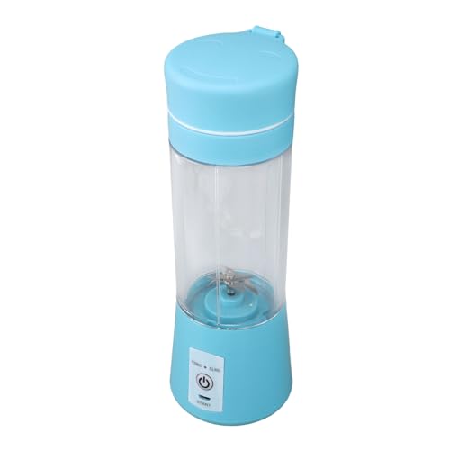 CFTGIW Tragbarer Mixer ABS 380ml Wiederaufladbare Juicer Cup Handheld Obstmaschine mit 6 Edelstahlblättern für Büro -Fitnessstudio -Reisebereicheextrakte Effi Tragbare Blenderni (BLUE) von CFTGIW