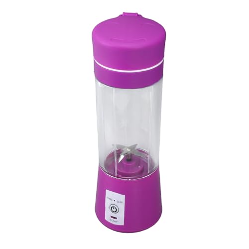 CFTGIW Tragbarer Mixer ABS 380ml Wiederaufladbare Juicer Cup Handheld Obstmaschine mit 6 Edelstahlblättern für Büro -Fitnessstudio -Reisebereicheextrakte Effi Tragbare Blenderni (PURPLE) von CFTGIW