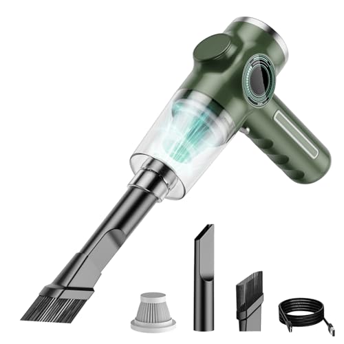 CFTGIW Tragbarer Staubsauger für Heimauto mit Flachem und Bürstendüsen Batterie -Anzeige Diger Bildschirm Wiederaufladbarer Kabelloser Staubsauger mit Wiederverwendbarem für Sofa -Keyboards Auto (1 von CFTGIW