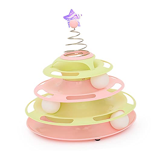 Cat Toy Roller 3 Levels Antislip -Basis Einfach zu Interaktives Plattenspieler -Spielzeug Zum Schlagen von Swatting Candy Cat Toy Toy Rollercat B Toyinteraction Cat Toycat Turntable Toycat Tracks von CFTGIW