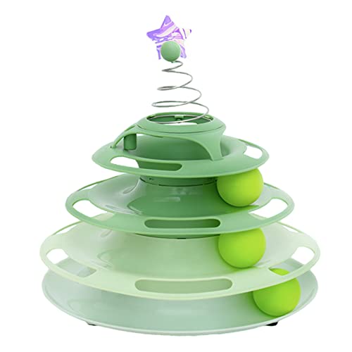 Cat Toy Roller 3 Levels Antislip -Basis Einfach zu Interaktives Plattenspieler -Spielzeug Zum Schlagen von Swatting Candy Cat Toy Toy Rollercat B Toyinteraction Cat Toycat Turntable Toycat Tracks von CFTGIW