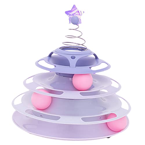 Cat Toy Roller 3 Levels Antislip -Basis Einfach zu Interaktives Plattenspieler -Spielzeug Zum Schlagen von Swatting Candy Cat Toy Toy Rollercat B Toyinteraction Cat Toycat Turntable Toycat Tracks von CFTGIW