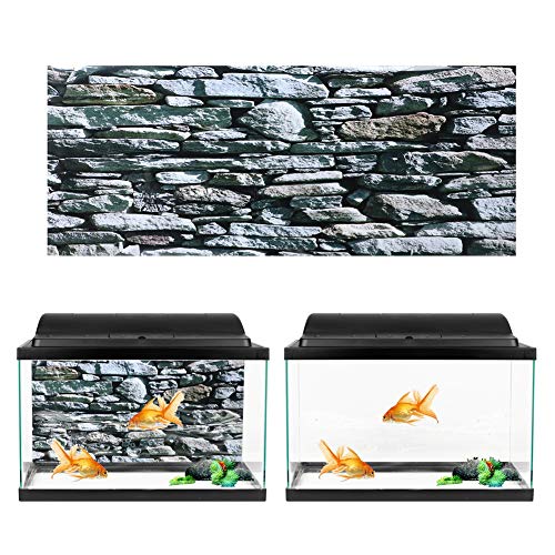 Hintergrund Poster Dekorative Steinwandern Gemälde PVC Sticker Landschaft Bild für Aquarium Fischtank L Wasserdicht Safe ohne Aquarium Dekorativ Aufkleber Tank Dekorative (61 * 41CM) von CFTGIW