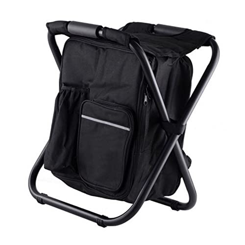 Rucksackkühler Stuhl Leichtes Kapazität Klappbarer Campinghocker für Travel Beach Wanderung Picknick Blau Ckpack Besteht aus Ochsen - -Kühlstuhlstuhl Sitzplatz Sitzfischen (Black) von CFTGIW