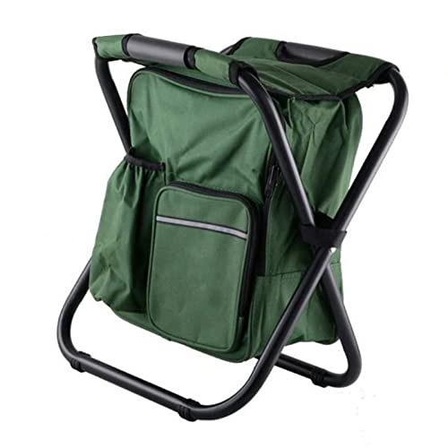 Rucksackkühler Stuhl Leichtes Kapazität Klappbarer Campinghocker für Travel Beach Wanderung Picknick Blau Ckpack Besteht aus Ochsen - -Kühlstuhlstuhl Sitzplatz Sitzfischen (OD grün) von CFTGIW