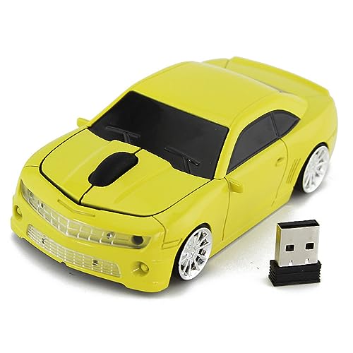 Sportauto -förmiger Computer Hoher Genauigkeitssensor Computer für Laptop Red Sport Car -Form Computer Mousecar Mousecar Wirelesscar Computer Mousepc Maus Komplizierte Unseren A -Stecker (YELLOW) von CFTGIW