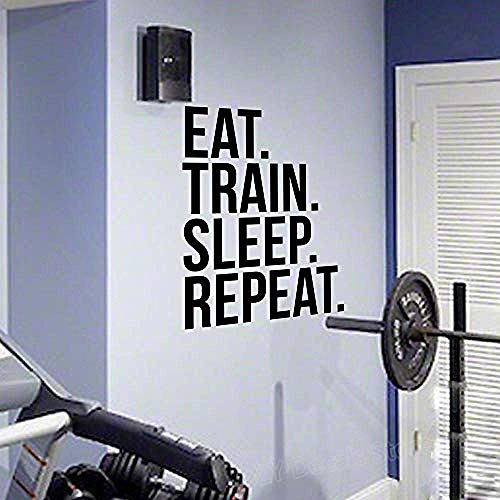 Eat Train Sleep Repeat Fitness Wandtattoo Für Gym Motivational S Art Stickers Home Decor 56X76Cm von CFWZGM