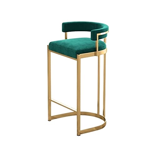 Barhocker 90 cm nordischer Luxus-Hocker, moderner, einfacher Barstuhl mit Rückenlehne, Café-Bar, Inselstuhl Bar Chair(Green) von CFY652