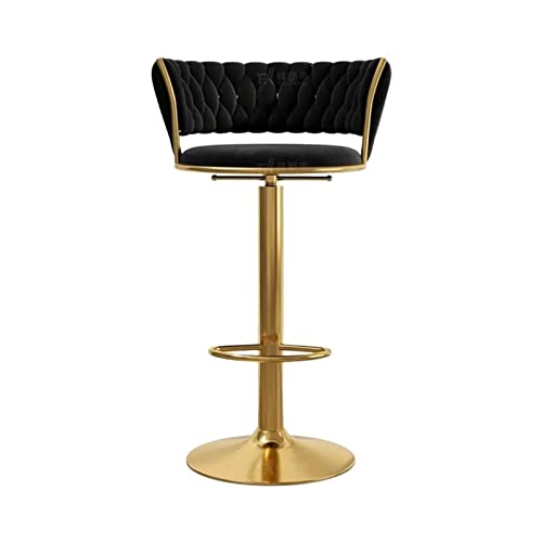 Barhocker Haushalt Bar Rezeption Drehbarer Hochstuhl Mit Rückenlehne Verstellbarer Hochhocker (65-80 cm) Bar Chair(Schwarz) von CFY652
