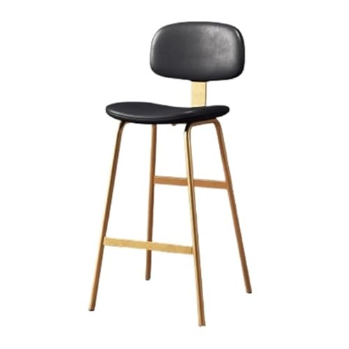 Barhocker Schwarze Rückenlehne Hoher Hocker Eisen Restaurant Bar Hochstuhl Gold Beine Bar Chair von CFY652