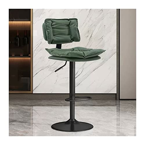 CFY652 Barhocker Höhenverstellbarer Barstuhl (63–83 cm), einfacher Insel-Hochhocker, Kassierer-Hochstuhl, Sitz aus PU-Leder Bar Chair(Green) von CFY652