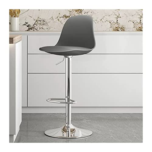 CFY652 Barhocker Um 360 Grad drehbarer Barstuhl, anhebbarer Barstuhl (60–80 cm), PU-Ledersitz, hoher Fuß-Barhocker Bar Chair(Grigio) von CFY652