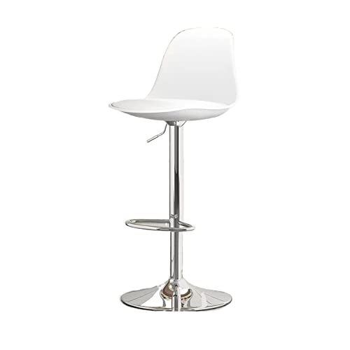 CFY652 Barhocker Um 360 Grad drehbarer Barstuhl, anhebbarer Barstuhl (60–80 cm), PU-Ledersitz, hoher Fuß-Barhocker Bar Chair(Weiß) von CFY652
