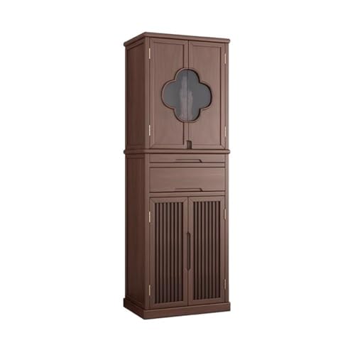 CFY652 Meditations-Räucherstäbchen-Opferschrank im chinesischen Stil, Doppeltür-Buddha-Schreinschrank aus schwarzem Nussbaumholz von CFY652