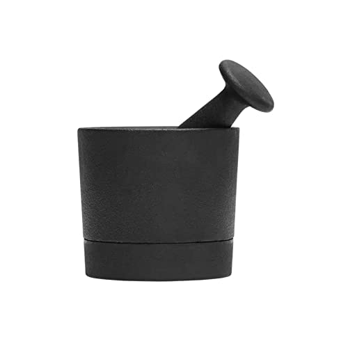 CFY652 Mörser und Hämmer Mörser- und Stößel-Set aus Eisen, Saucenmischschüssel mit mattschwarzer Außenseite, stilvoller dunkler Mühle und Zerkleinerer, 4,2 Zoll Mörser Stößel von CFY652