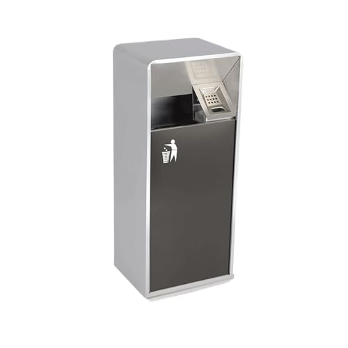 CFY652 Mülltonne 19L/40L Outdoor-Mülleimer Zweifarbiger quadratischer Metall-Mülleimer mit seitlicher Öffnung, moderner Haushalts-Mülleimer (mit Aschenbecher) Garbage Bin(Mittel) von CFY652