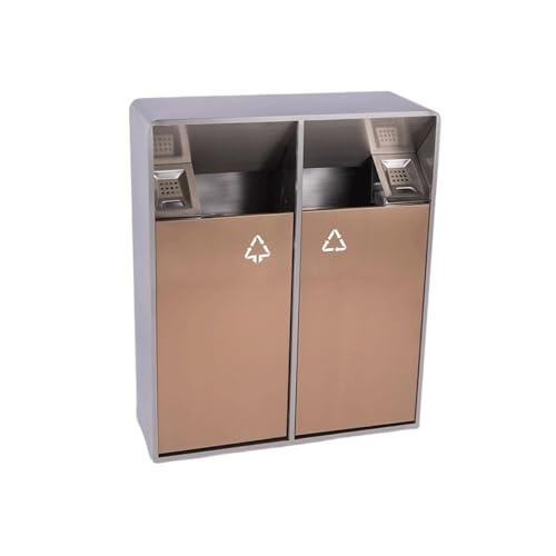 CFY652 Mülltonne 38L/80L Innen-/Außen-Mülleimer, doppelte Fässer, quadratischer Metall-Mülleimer, moderner, kommerzieller, großer Mülleimer for den Haushalt (mit Aschenbecher) Garbage Bin(Groß) von CFY652