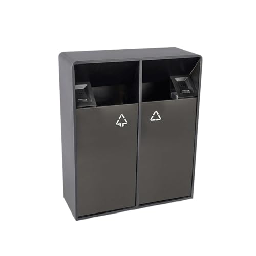 CFY652 Mülltonne 38L/80L Innen-/Außen-Mülleimer, doppelte Fässer, quadratischer Metall-Mülleimer, moderner, kommerzieller, großer Mülleimer for den Haushalt (mit Aschenbecher) Garbage Bin(Groß) von CFY652